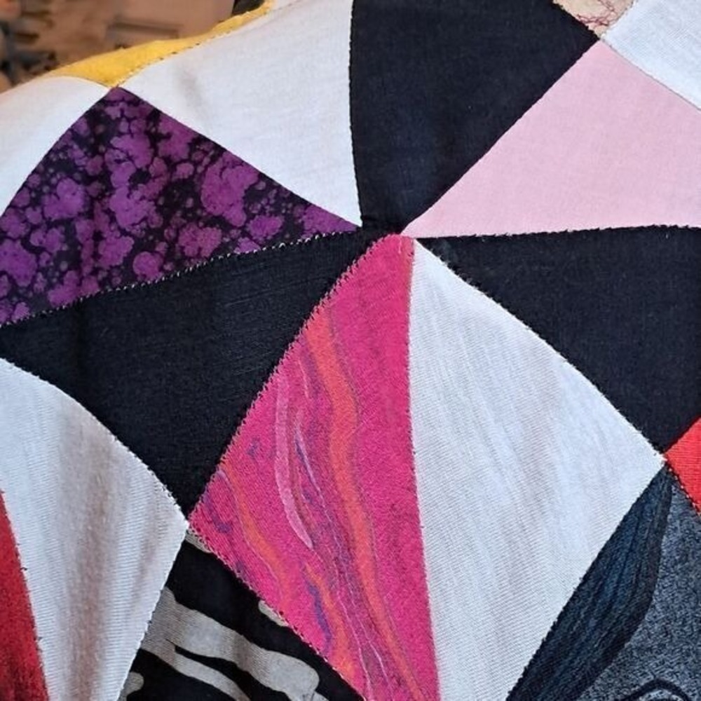 Vintage Abstract Patchwork Kimono Jacket Multicol… - image 11